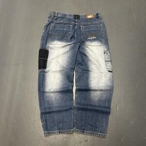 Johnny Blaze Y2K Men's Baggy Wide Leg Patchwork Jeans Skater Rave Vintage 40x32